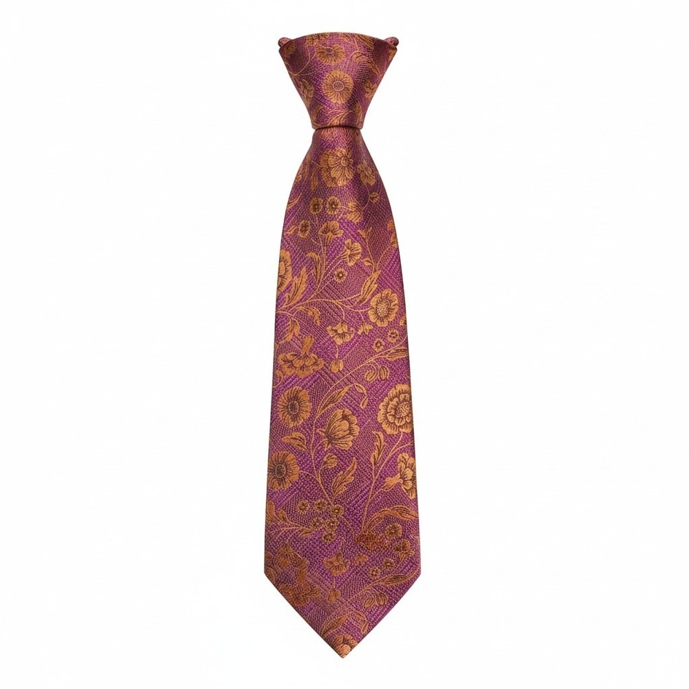 Robert Graham Necktie Pink Orange Floral USA Elegant Designer Easter Spring